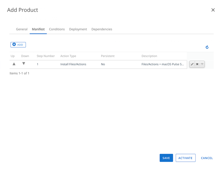 View File/action tab