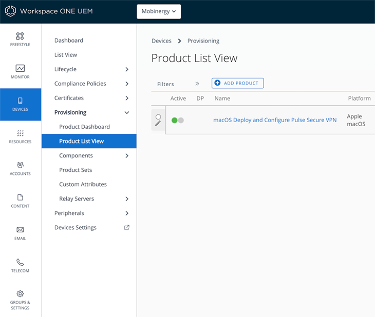 Product llist view